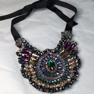 Unique Beaded Bib Style Necklace